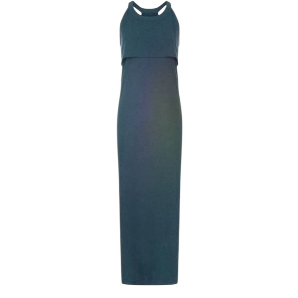 Sweaty Betty Holistic Jersey Knit Dress Teal Blue Green Racerback Size Medium